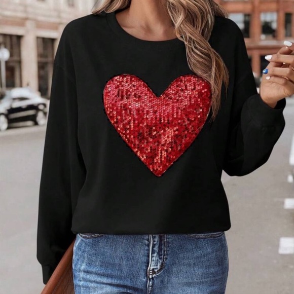 New heart print long sleeve top - Picture 3 of 5